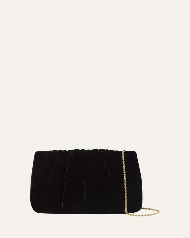 Serena Ruched Velvet Clutch Bag